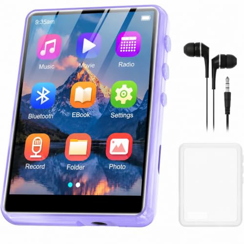 Image of 128GB MP3 Player with Bluetooth 5.4, ZAQE 2.4 inch Portable HiFi Music Player with FM Radio /HD Speaker /E-Book, Digital Music Player Earphones Included