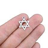 8 Star of David Charms Antique Silver Tone 2 Sided - SC1743