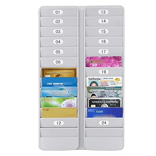 Jmiuhacou Card Rack,Keeps Swipe Cards, Badges, Id's And Other Items Neatly Organized,Includes Self-Adhesive Number Labels (24Slot) #TOP6