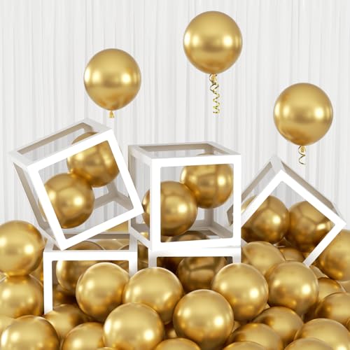 100pcs Metallic Gold Balloons 5 Inch Mini Chrome Latex Balloons Small Gold Balloon Filler for 2026 Graduation Fathers Day Wedding Men Birthday Hollywood Gala Party Decorations