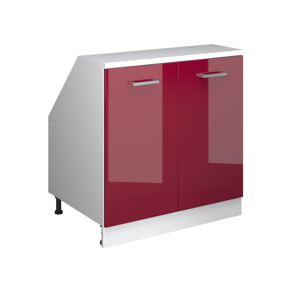 Vicco Kitchen sloped ceiling cabinet Raul, Red high gloss, 80 cm โ image 1