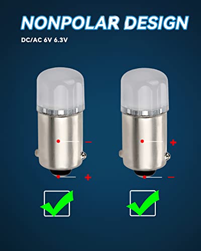 Keiurot BA9S 6V WARM Ge 44 47 755 756 1893 1895 1847 Bulb Ba9S Dc/Ac 6.3V 6V Bayonet Led Bulb thumb #6