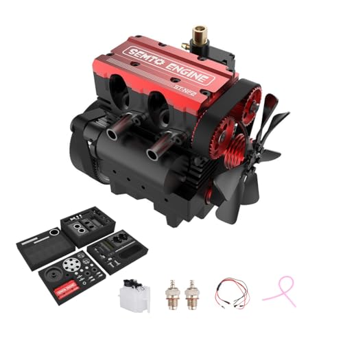 SEMTO ST-NF2 7CC Zweizylinder Viertakt Mini Benzin Motor – DIY Modellbausatz für Erwachsene, Lernmodell & Geschenk
