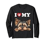 Photo Gallery yorkshire terrier i heart my dog divertente amante dei cani maglia a manica Photo Gallery yorkshire terrier i heart my dog divertente amante dei cani maglia a manica