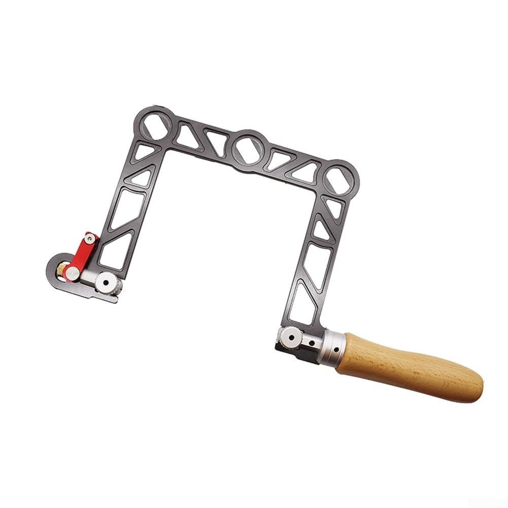 Mini sega a scorrimento per la lavorazione del legno con corpo in lega di alluminio e manico ergonomico in legno per un funzionamento regolare su legno, metallo e gioielli (4 pollici)