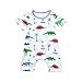 Produktbild BeautyTop Baby Body 0-24 Monate,Baby Overall Sommer Bodys Baby Mädchen Junge New Born Kleidung Set Bekleidungssets Eingestellt Kurzärmelige Dino Harem Jumpsuit mit Streifenmuster (Weib, 18-24Monat)