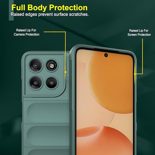 Image of amazon basics Back Case Cover for Motorola G57 Power 5G | Compatible for Motorola G57 Power 5G Back Cover | Liquid Silicon Magic Case with Camera Protection | Dark Green