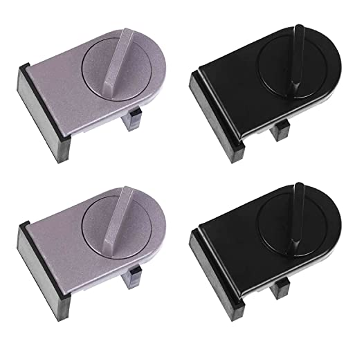 ziyue Upgrade 4 Pack Sliding Window Locks for Horizontal Sliding Windows Security Lock Adjustable Window Track Rail Stoppers for Child Safety and Travel (Black+Brown)