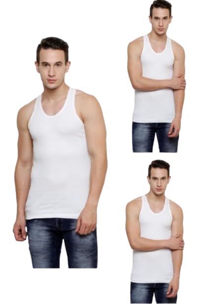Prince Super Deluxe Mens Vest White Rn Set of 3 pc-picture-24