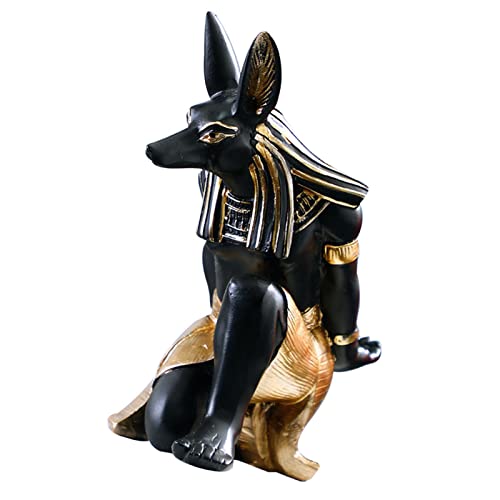 Semme Soporte de Estante con Patrón de Perro Sintético para una Sola Botella, Elegante Adorno de Mesa para Cocina y Sala de Estar (Anubis) (Anubis)