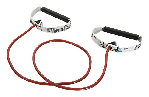 THERABAND Professional Latex Resistance Tubing with Soft Handles for Exercise Physical Therapy, Lower Pilates