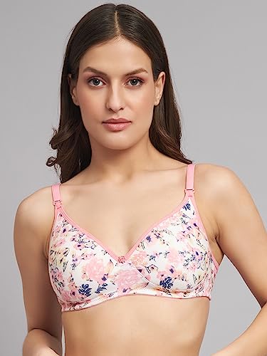 Image of Women's Cotton Floral Printed Lightly Padded Full Coverage Non-Wired T-Shirt Bra