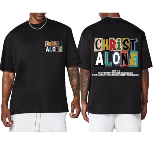 Christian Faith Shirts for Men Bible Verse Jesus God Shirt Oversized Religious Tshirts Graphic Tees Cotton Tops