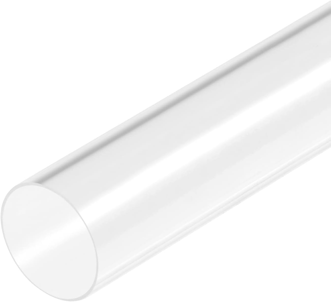MECCANIXITY Acrylic Pipe Clear Rigid Round Tube 51mm(2") ID 55mm(2 3/16") OD 18" for Lamps and Lanterns, Water Cooling System