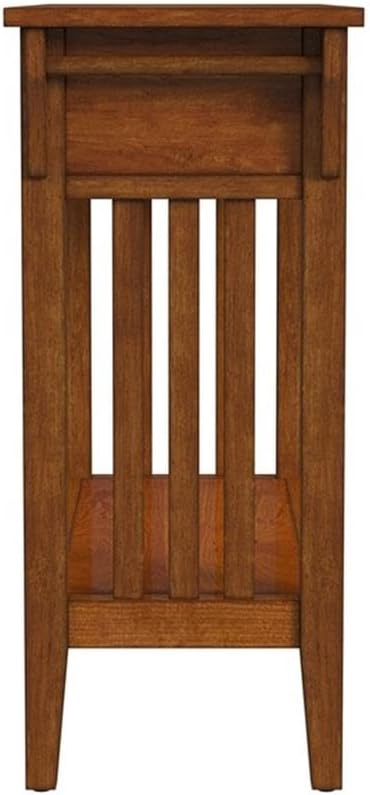 BOWERY HILL Traditional Console Table, 36" W x 14" D x 32.5" H, Rubberwood and Birch Veneer, Olive Ash Burl Finish, Medium Brown, 2-Drawer, 1-Shelf, Antique Bronze Hardware, Entryway, Living Room or