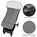 Yoofoss Stroller Cover for Winter, Toddler Stroller Footmuff Universal for Most Stroller, Water Resistant Warm Coral Baby Stroller Bunting Sleeping Bag Light Grey