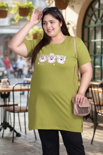 Image of In Love Women's Plus Size Printed Cotton Long-Line T-Shirt with Pocket