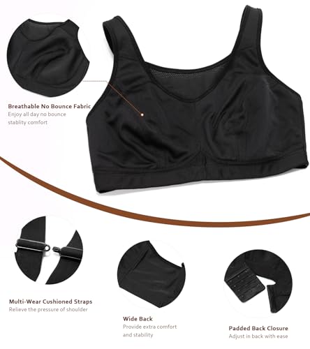 HACI High Impact Sports Bra for Women,Bounce Control Full Figure Wireless Plus Size Supportive Sports Bra4