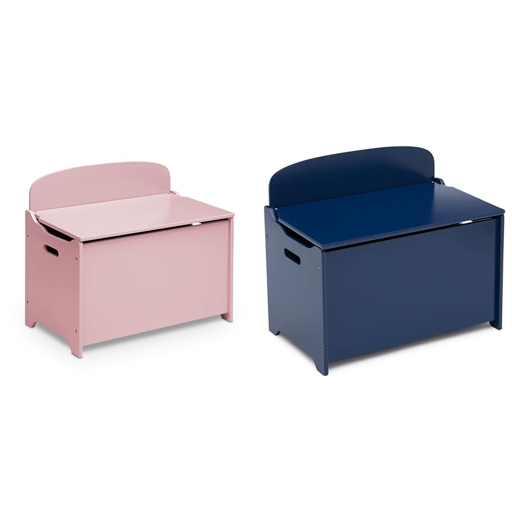 Delta Children MySize Deluxe Toy Boxes, Dusty Rose and Deep Blue