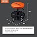 VEVOR Mechanic Stool, 250 LBS Rolling Pneumatic Creeper Garage/Shop Seat, Adjustable Height 16-22 inch in Padded Rolling Workshop Stool with Tool Tray, for Garage, Shop, Auto Repair, Black+Orange