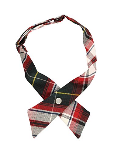 Cookie's Crisscross Neck Tie - white/red/green gold *plaid #40*, one size