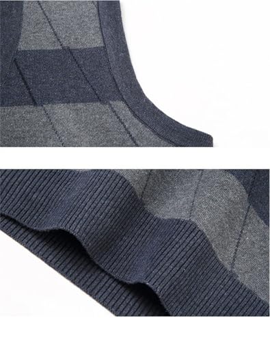 Men's Elegant Casual V-Neck Light Color Sweater Vest Casual Business Work Sleeveless Pullover Sweater Vest3