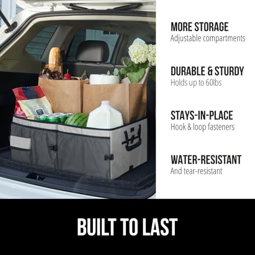Image of GORILLA GRIP Trunk Organizer for SUV and Cars, Large Capacity, Gray