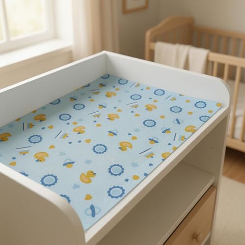 Trendy Home Non-Slip EVA Shelf Liner Roll, Anti Slip Mat for Kids Room, Kitchen, Drawer & Cabinet, Food Grade, BPA Free, Washable, Anti Microbial, Water Resistant, 45 cm x 5m, Light Blue, Ducky Treats