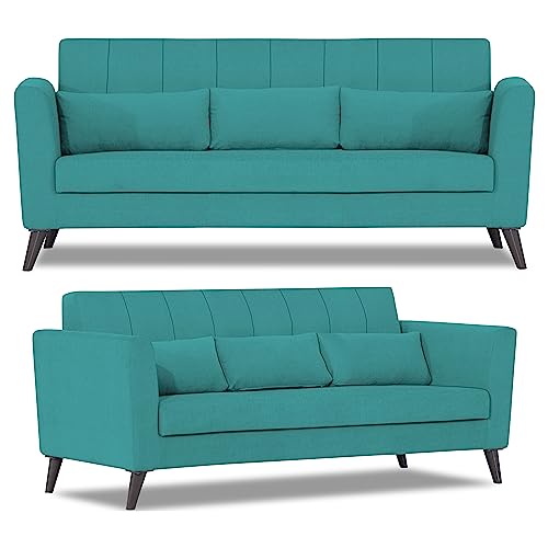 Image of Adorn India Daniel 3+2+1 6 Seater Sofa Set (Aqua Blue)