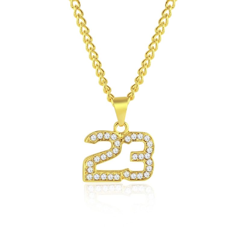 Amazon.com: Number 23 Pendant Hip Hop Necklace 18K Gold