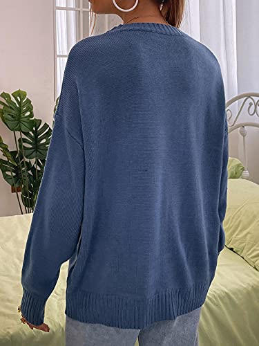 WDIRARA Women's Mushroom Print Crew Neck Long Sleeve Casual Sweater Pullover Tops2