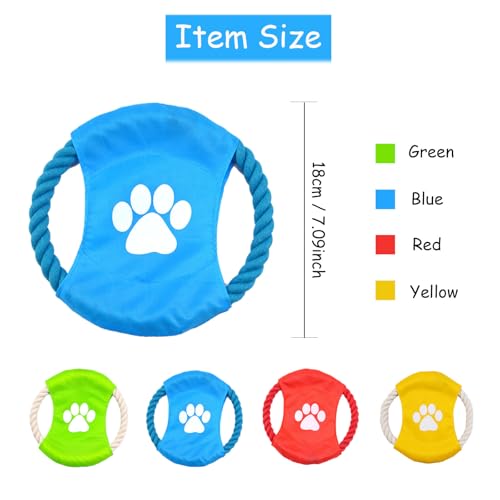 ESYFOR Frisbee Hund, 4 Stück Hundefrisbee Natürliches Baumwolle Hunde Frisbee Helles Interessant Hundespielzeug Frisbee für Hundetraining,Werfen,Fangen und Spielen