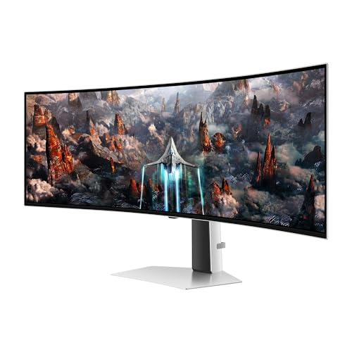 Samsung Odyssey OLED G93SC Curved Gaming Monitor, 49 Zoll, OLED-Panel, 5.120 x 1.440 Pixel, Freesync Premium Pro, Bildwiederholrate 240 Hz… – Ansicht 6
