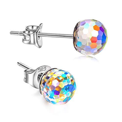 Unendlich U- Gotas de Frutas Pendientes de Plata de Ley 925 Aurora Boreal con Cristal de Swarovski la Mejor Opción para el Día de la Madre Novia
