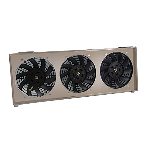 Aluminum Shroud Fan Kit w/Thermostat Relay - 3X 9 Reversible S Blade Electric Cooling Fan Replacement for 1991-2001 Jeep Cherokee XJ Comanche 2.5L L4 4.0L L6