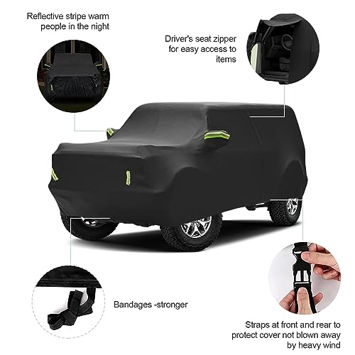 Image of Car Cover for Ford Bronco 2021-2023 6 Layers All Weather 240T Windproof Waterproof All Weather Protection Outdoor Covers Compatible with Ford Bronco