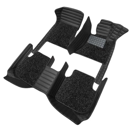 Image of Antiskid Premium 9D Car Mat Full Set for Vinfast VF 7 2026 | Luxury Leather Dual-Stitch Full Set 9D Car Floor Mat || 100% Waterproof ||Color: Black Black