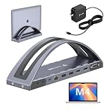 TobenONE MacBook Docking Station Dual Monitor 4K with 100W Power Adapter, 13-in-2 USB C Docking Station for MacBook Pro/Air, Laptop Dock Stand with 2 HDMI, VGA, 5 USB, PD 3.0, RJ45, SD/Micro SD, Audio