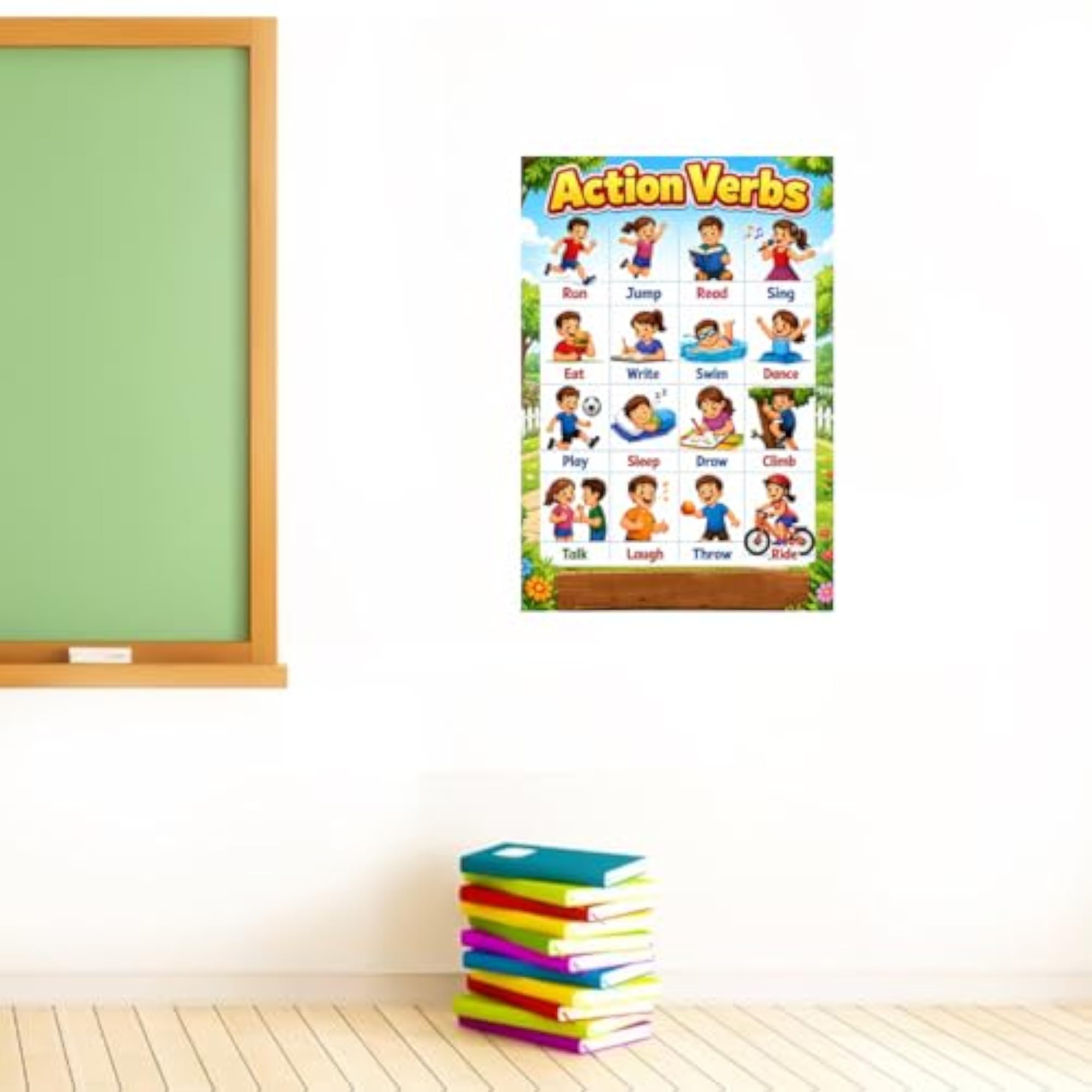 Action Verbs Wall Sticker for Kids Learning