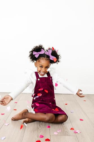 Little Poppy Co. Conjunto de três laços de cabelo - Acessórios elegantes feitos à mão para bebês, cr