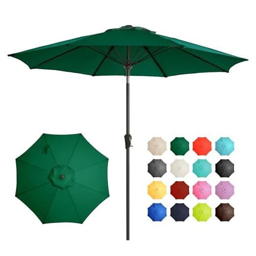Best market umbrella that wont fade Ayge 9FT UV Resistant Patio Umbrella