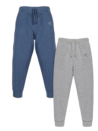 Image of KiddoPanti 100% Cotton Track Pants for Boys & Girls | Soft Single Jersey Fabric | Elastic Waist with Drawcord | Full Length with Rib Hem & Pockets | Joggers for Kids