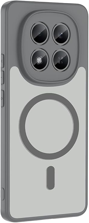 SİDE EYE - Xiaomi Redmi Note 15 Pro Plus İçin Kılıf MagSafe İle Uyumlu Kamera Korumalı Mat Parmak İzi Tutmayan - Gri