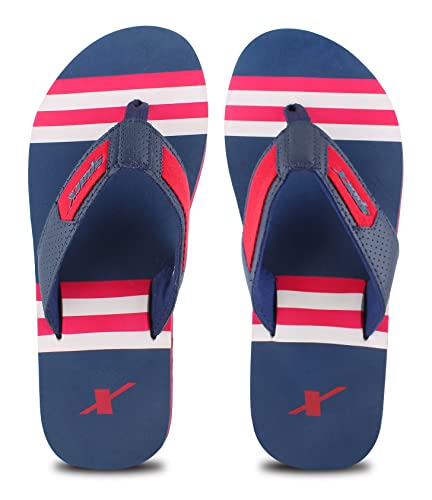 Image of SPARX Men SFG-66 Navy Blue Red Flip Flops (SF0066G NBRD 0008)