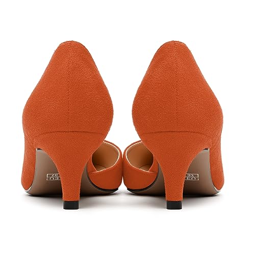 WAYDERNS Womens Pointed Toe Suede Solid Slip On Casual Office Kitten Low Heel Pumps Shoes 2 Inch4