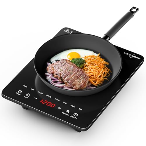 1200W Portable Induction Cooktop, Single Burner Electric Stove, Magnetic Cookware Compatible, Touch...