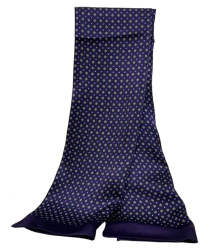 Écharpe Homme 100% Soie au motif vintage élégant et finitions tailleur
