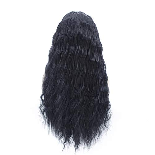 Perruque synthétique bouclée noir naturel avec cheveux de bébé - 4