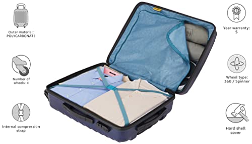 Image of Aristocrat Set of 3 Juke Midnight Blue Polycarbonate Hardsided Luggage Small, Medium & Large (JUKESETTMIB)