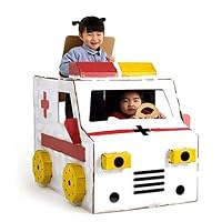 段ボールプレイハウス 落書き着色マニュアルDIY塗装パトカー救急車消防車トレーラースクールバスおもちゃモデル教育学習用 色 A おもちゃ